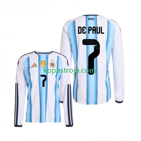 Billiga Fotbollströjor Argentina Rodrigo De Paul 7 Hemma tröja WM 2026 Långärmad